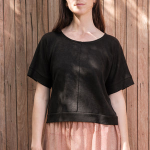 Women's Hemp Pieces Tee - 100% Hemp - Black