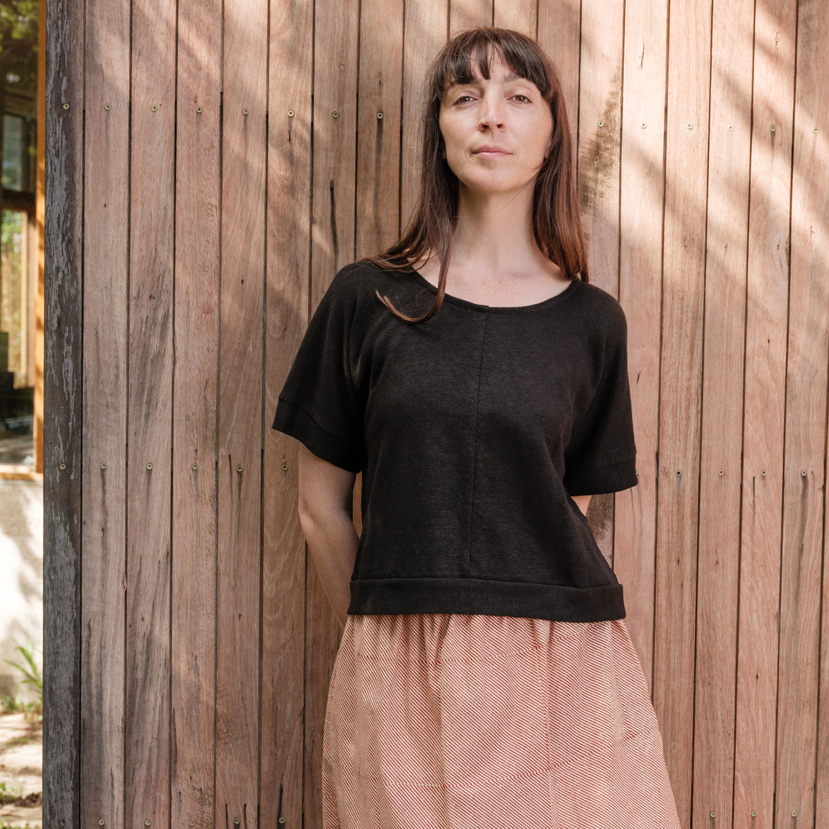 Women's Hemp Pieces Tee - 100% Hemp - Black