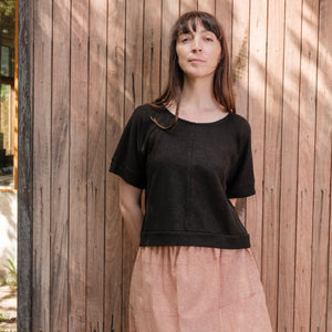 Women's Hemp Pieces Tee - 100% Hemp - Black