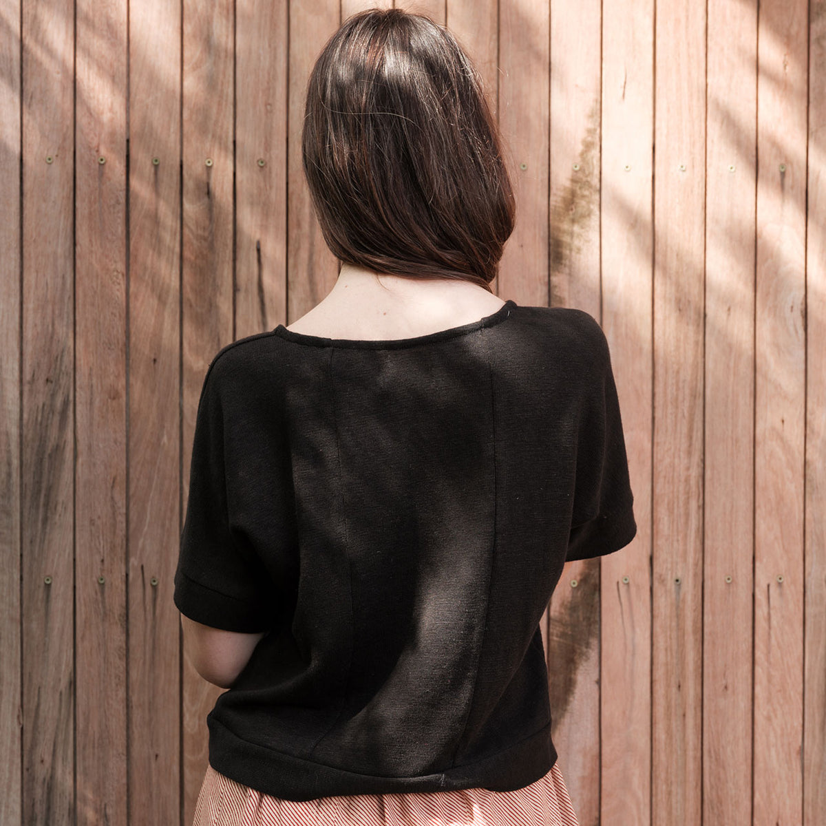 Women's Hemp Pieces Tee - 100% Hemp - Black