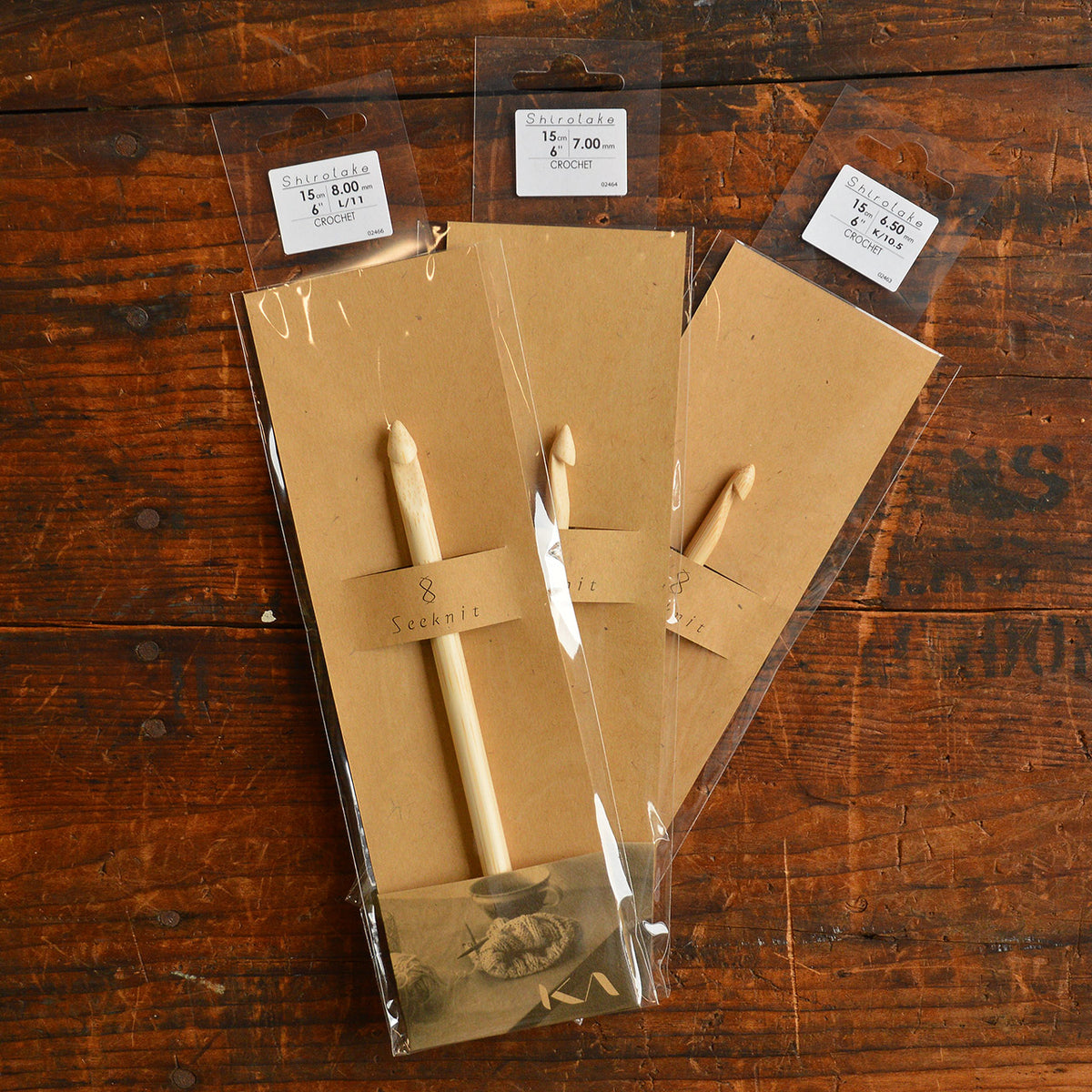 Bamboo Shirotake Crochet Hooks (15cm)