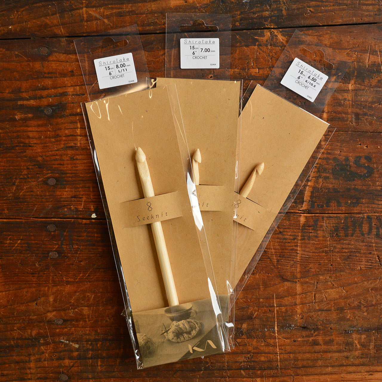 Bamboo Shirotake Crochet Hooks (15cm)