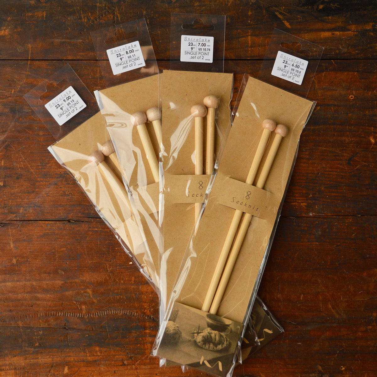 Bamboo Shirotake Knitting Needles - Straight (23cm)