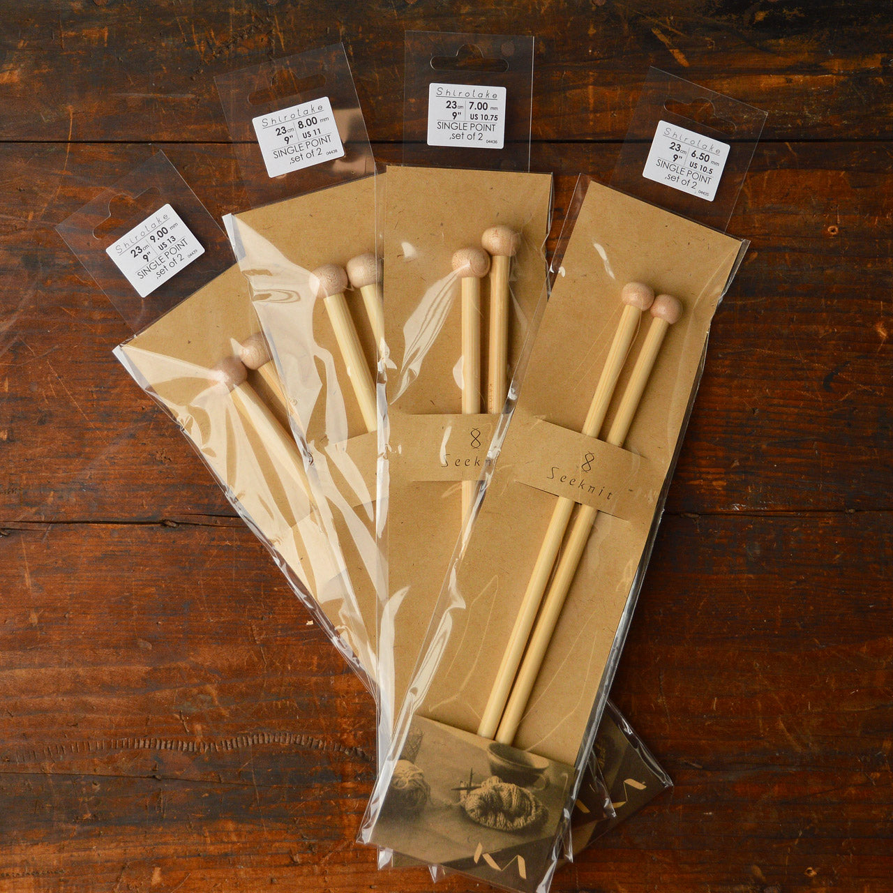 Bamboo Shirotake Knitting Needles - Straight (23cm)