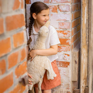 Cuddly Goose Toy/Heat Pack in Organic Cotton/Lambswool - Linen *Coming Soon