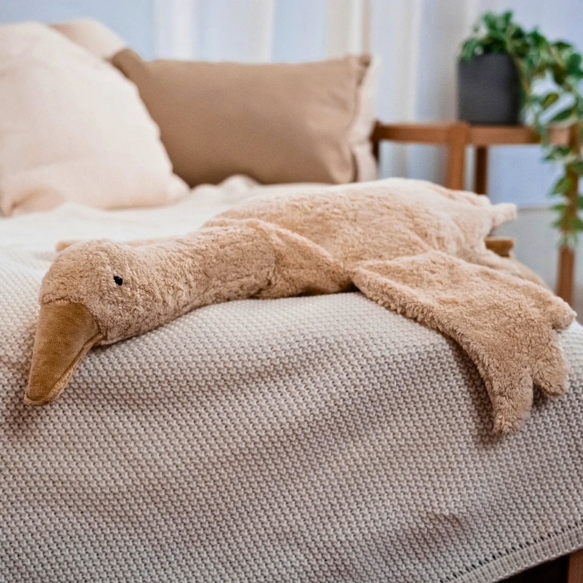 Cuddly Goose Toy/Heat Pack in Organic Cotton/Lambswool - Linen *Coming Soon