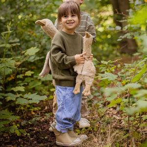Cuddly Goose Toy/Heat Pack in Organic Cotton/Lambswool - Linen *Coming Soon