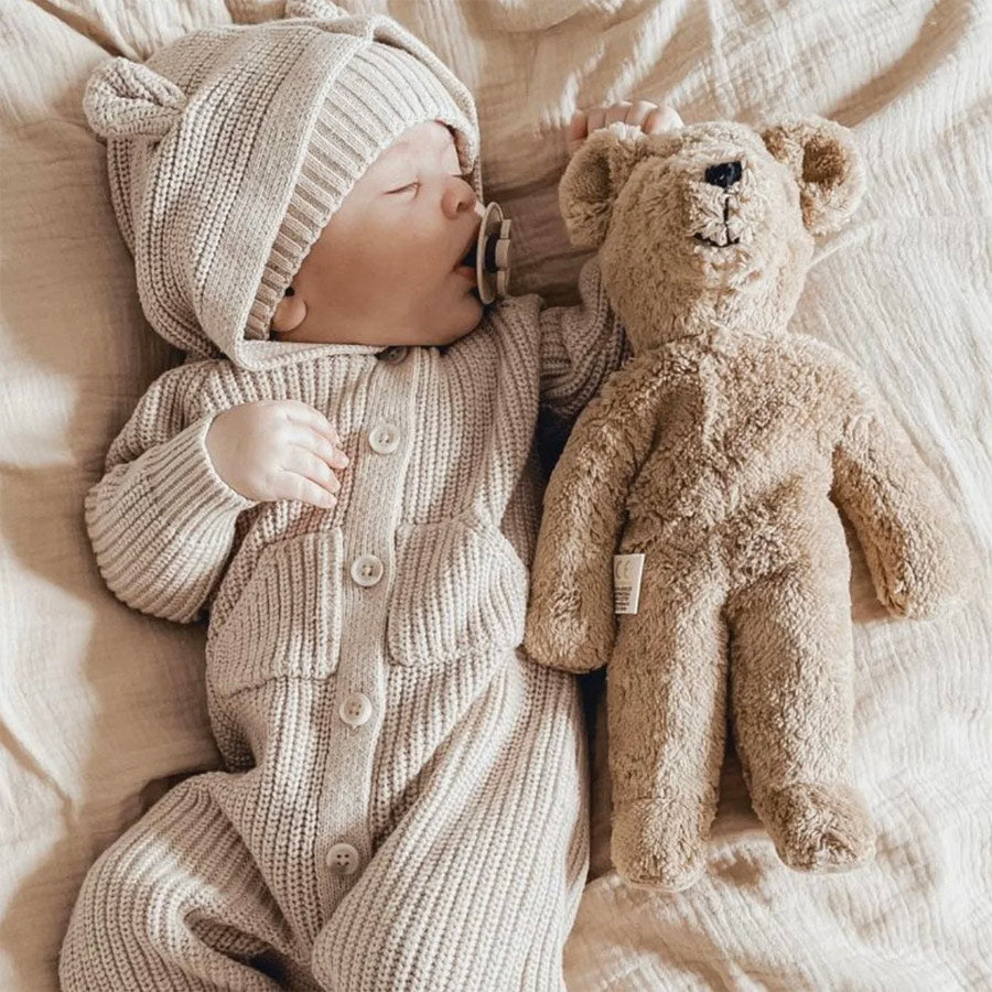 Floppy Bear Toy in Organic Cotton/Lambswool (Small)