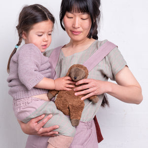 Cuddly Sheep Toy/Heat Pack in Organic Cotton/Lambswool - Brown (Small)