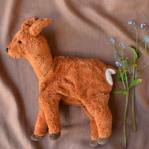 Cuddly Deer Toy/Heat Pack in Organic Cotton/Lambswool - Small
