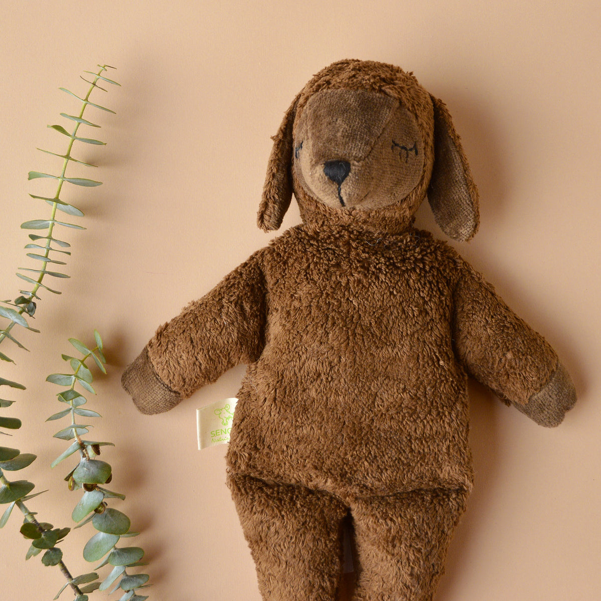 Cuddly Sheep Toy/Heat Pack in Organic Cotton/Lambswool - Brown (Small) *Returning 2026