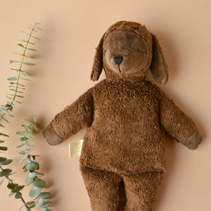 Cuddly Sheep Toy/Heat Pack in Organic Cotton/Lambswool - Brown (Small)