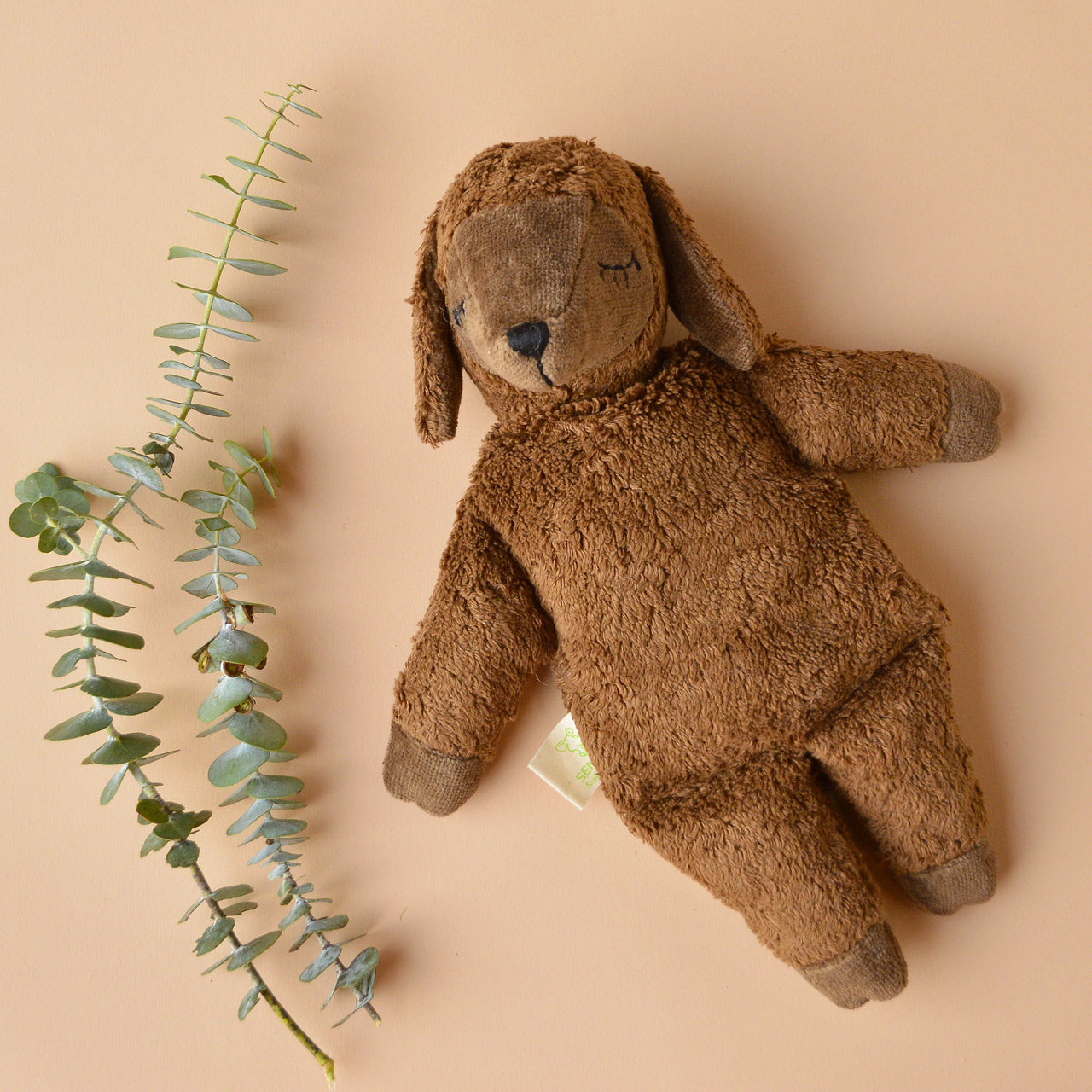 Cuddly Sheep Toy/Heat Pack in Organic Cotton/Lambswool - Brown (Small)