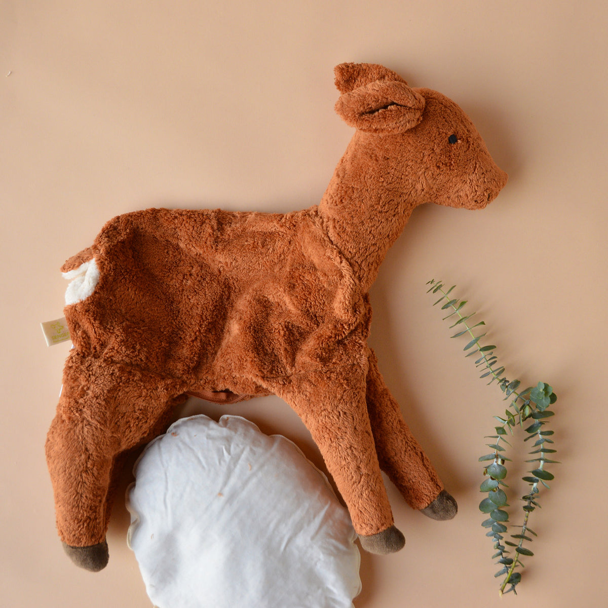 Cuddly Deer Toy/Heat Pack in Organic Cotton/Lambswool (Large)