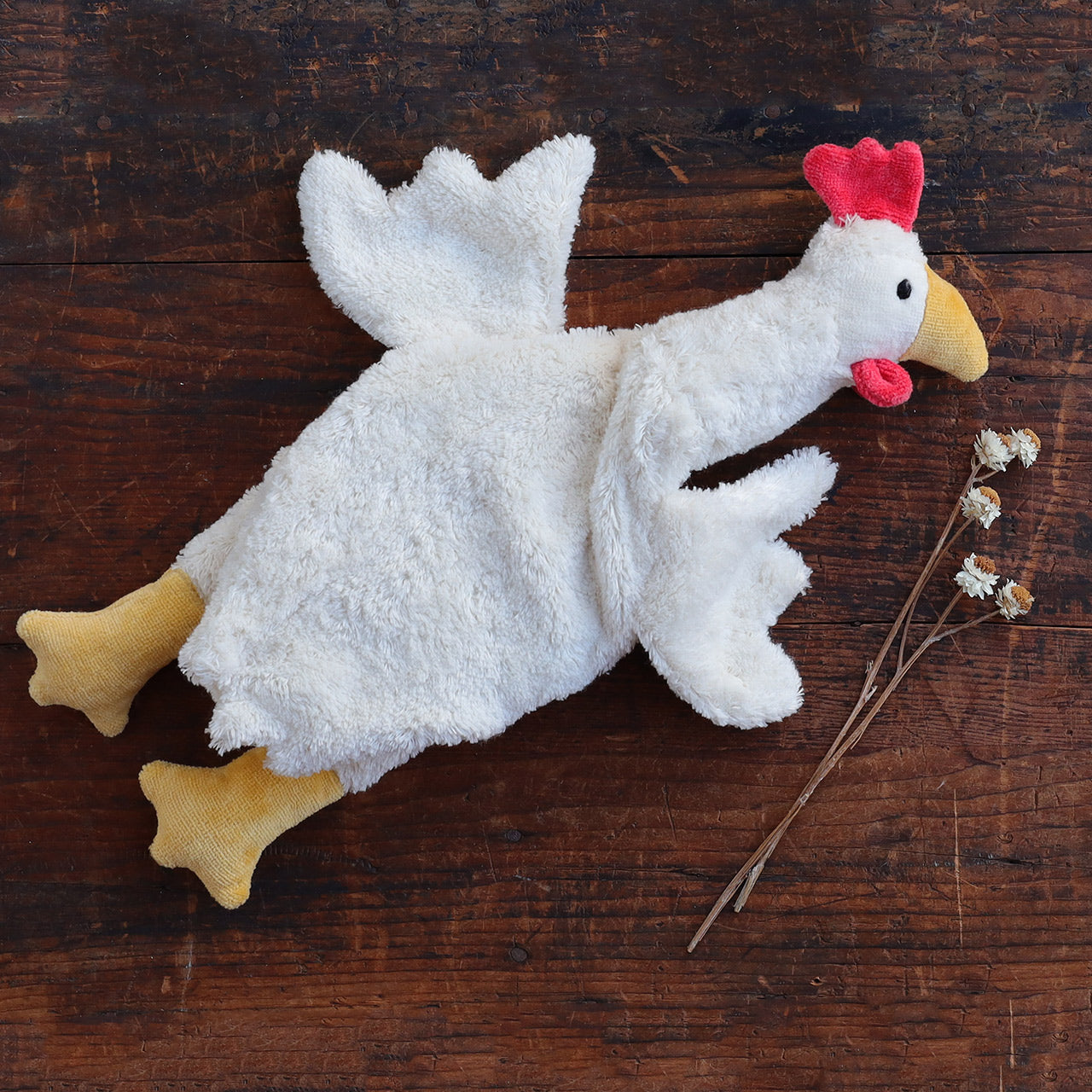 Cuddly Chicken with Heat Pack in Organic Cotton/Lambswool (Small)