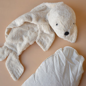 Cuddly Seal Toy/Heat Pack in Organic Cotton/Lambswool (Large)