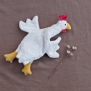 Cuddly Chicken with Heat Pack in Organic Cotton/Lambswool (Small)