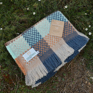 100% Recycled Wool Celtic Weave Blanket/Rug (120x150cm)