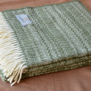 Fair Isle Throw - 100% Wool - Sage (150x200cm)