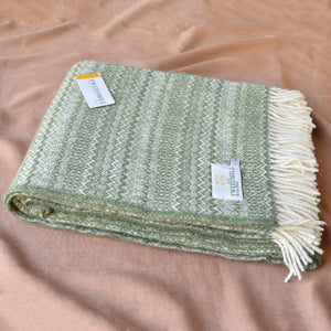 Fair Isle Throw - 100% Wool - Sage (150x200cm)