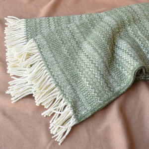 Fair Isle Throw - 100% Wool - Sage (150x200cm)
