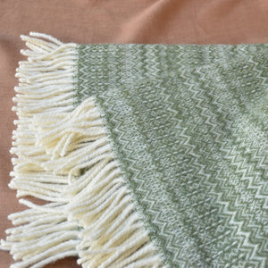 Fair Isle Throw - 100% Wool - Sage (150x200cm)