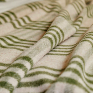Extra Large Throw in 100% Wool - Hex Check - Olive (150x240cm) *Returning May