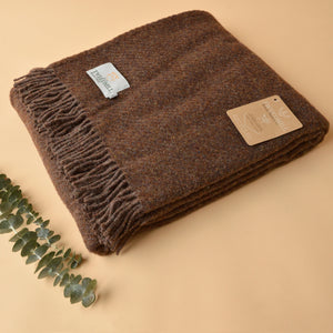 Diagonal Weave Throw - Recycled/Virgin Wool Blend (183x150cm)