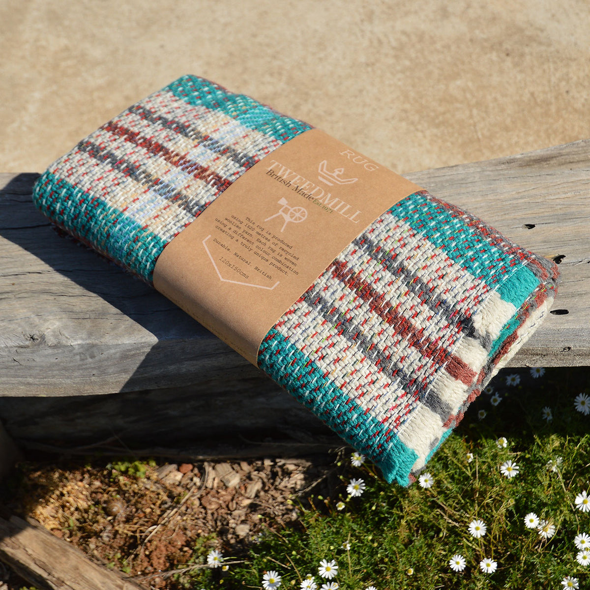 100% Random Recycled Wool Blanket/Rug - Medium (150x120cm)