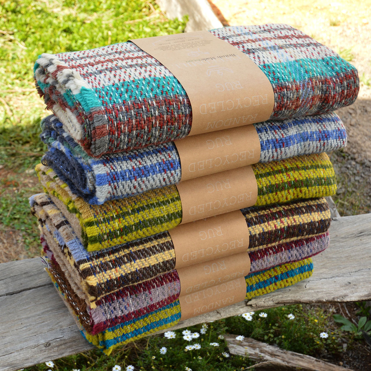 100% Random Recycled Wool Blanket/Rug - Medium (150x120cm)