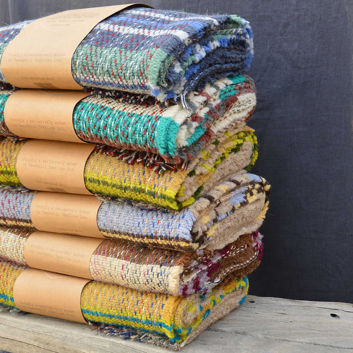 100% Random Recycled Wool Blanket/Rug - Medium (150x120cm)