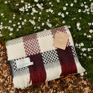 100% Recycled Wool Chunky Celtic Weave Blanket/Rug (150x120cm)