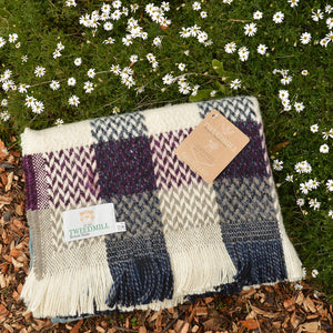 100% Recycled Wool Chunky Celtic Weave Blanket/Rug (150x120cm)