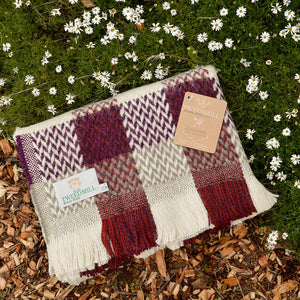 100% Recycled Wool Chunky Celtic Weave Blanket/Rug (150x120cm)