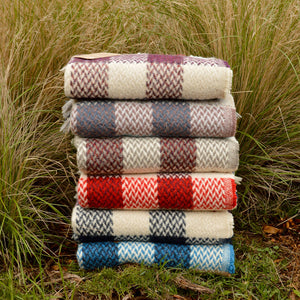 100% Recycled Wool Chunky Celtic Weave Blanket/Rug (150x120cm)