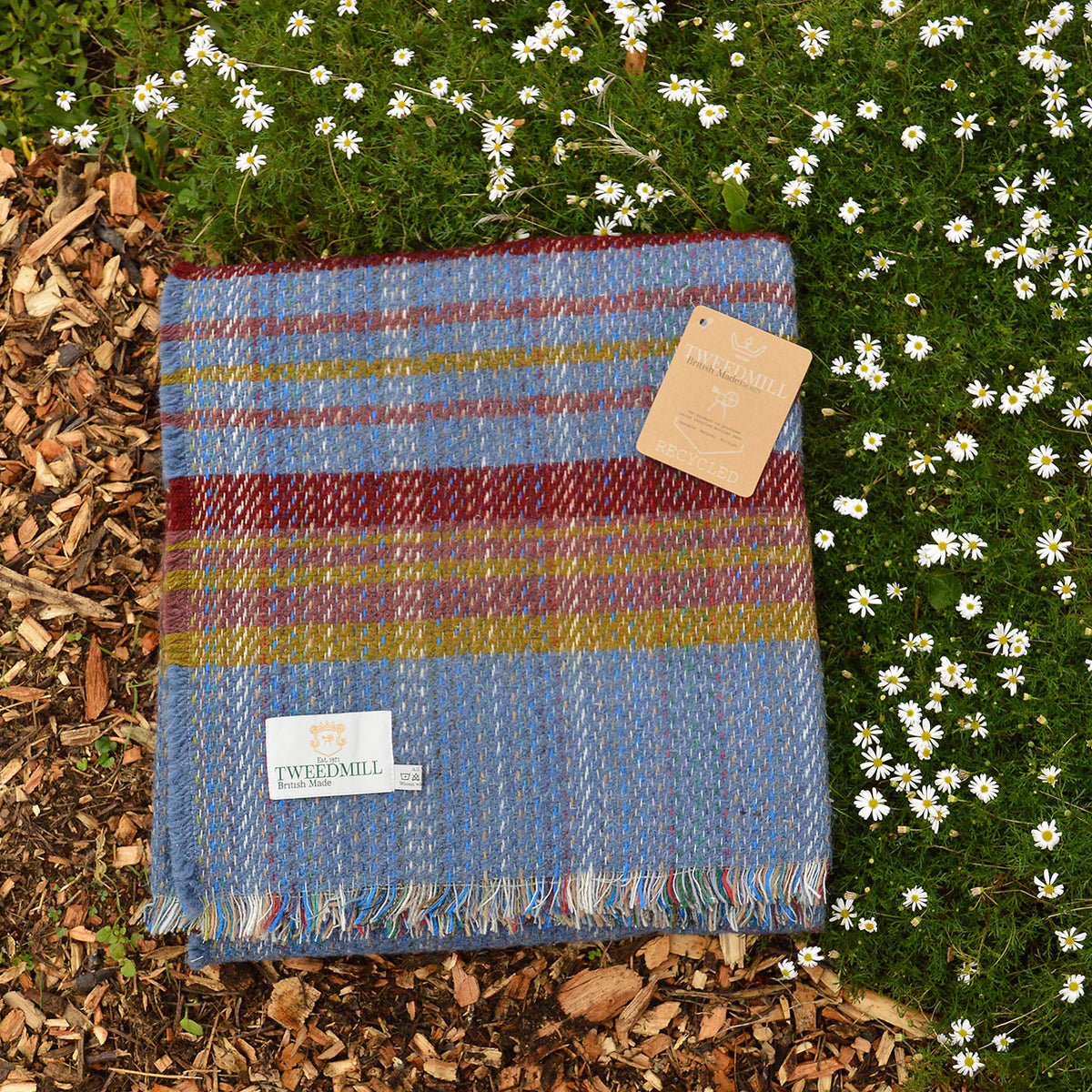 100% Random Recycled Wool Blanket/Rug - Large (183x150cm)