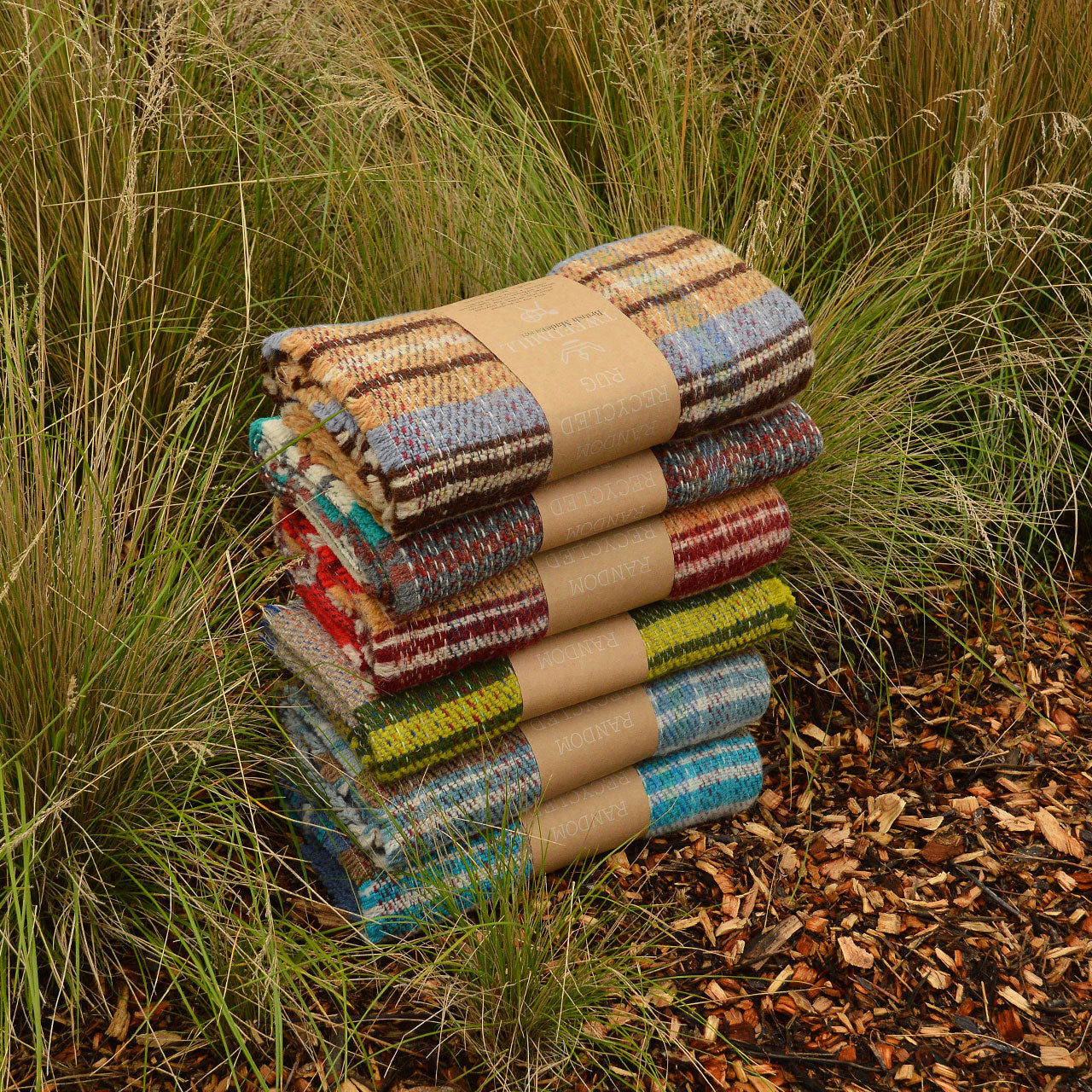 100% Random Recycled Wool Blanket/Rug - Medium (150x120cm)