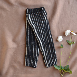 Brioche Legwarmers - 100% Chunky Highland Wool - Black/Ecru (Child-Adult)
