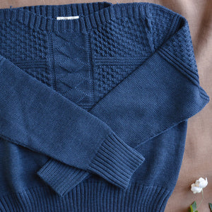 Unisex Fisherman's Gansey - Organic Indigo Dyed (S-XL)
