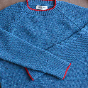 Women's Cable Crop Jumper - 100% Baby Alpaca - Light Peacock (S-L)