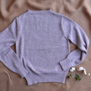 Women's Fairisle Vintage Yoke Sweater - 100% Baby Alpaca - Lavender (S-L)