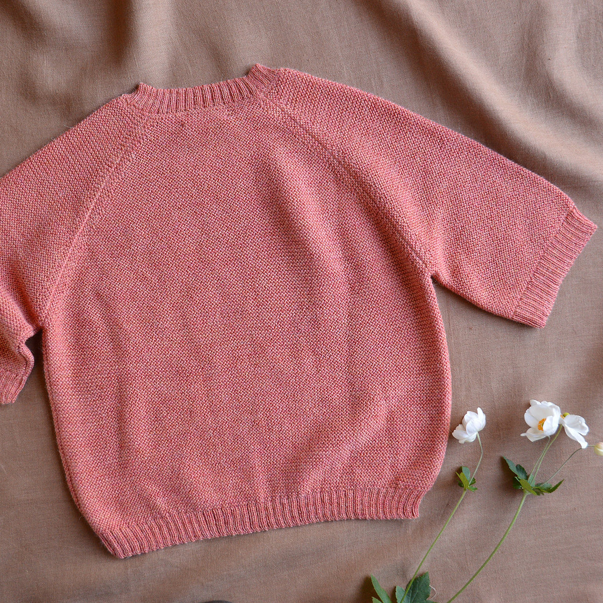 Women's Lise Half Sleeve Sweater - 100% Baby Alpaca - Sherbet (S-L)