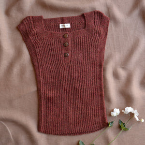 Women's Rico Vest - 100% Baby Alpaca - Rust Melange (S-L)