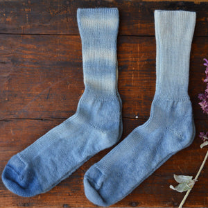 Plant Dyed Organic Wool/Silk Socks - Indigo (36-43)