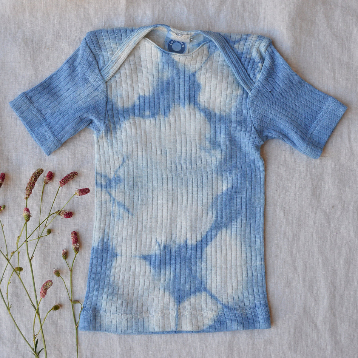 Baby Plant Dyed T-Shirt in Organic Cotton/Merino/Silk (3-24m)