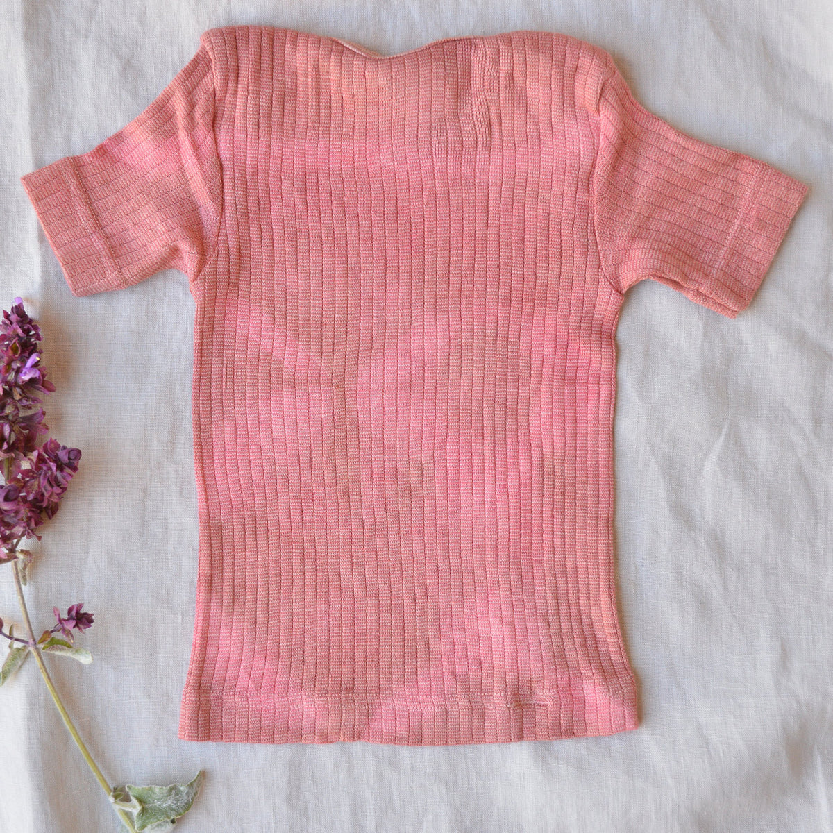 Baby Plant Dyed T-Shirt in Organic Cotton/Merino/Silk (3-24m)