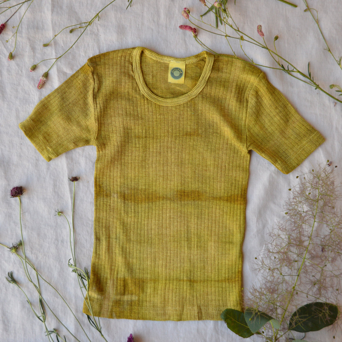 Child's Plant Dyed T-Shirt in Organic Cotton/Merino/Silk (2-12y)