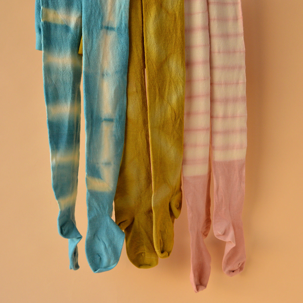 Plant Dyed Shibori Women's Organic Wool Tights