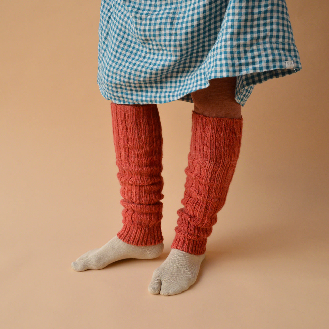 Plant Dyed Chunky Wool/Alpaca Rib Legwarmers Watermelon (Teen-Adults)  *PRE-LOVED