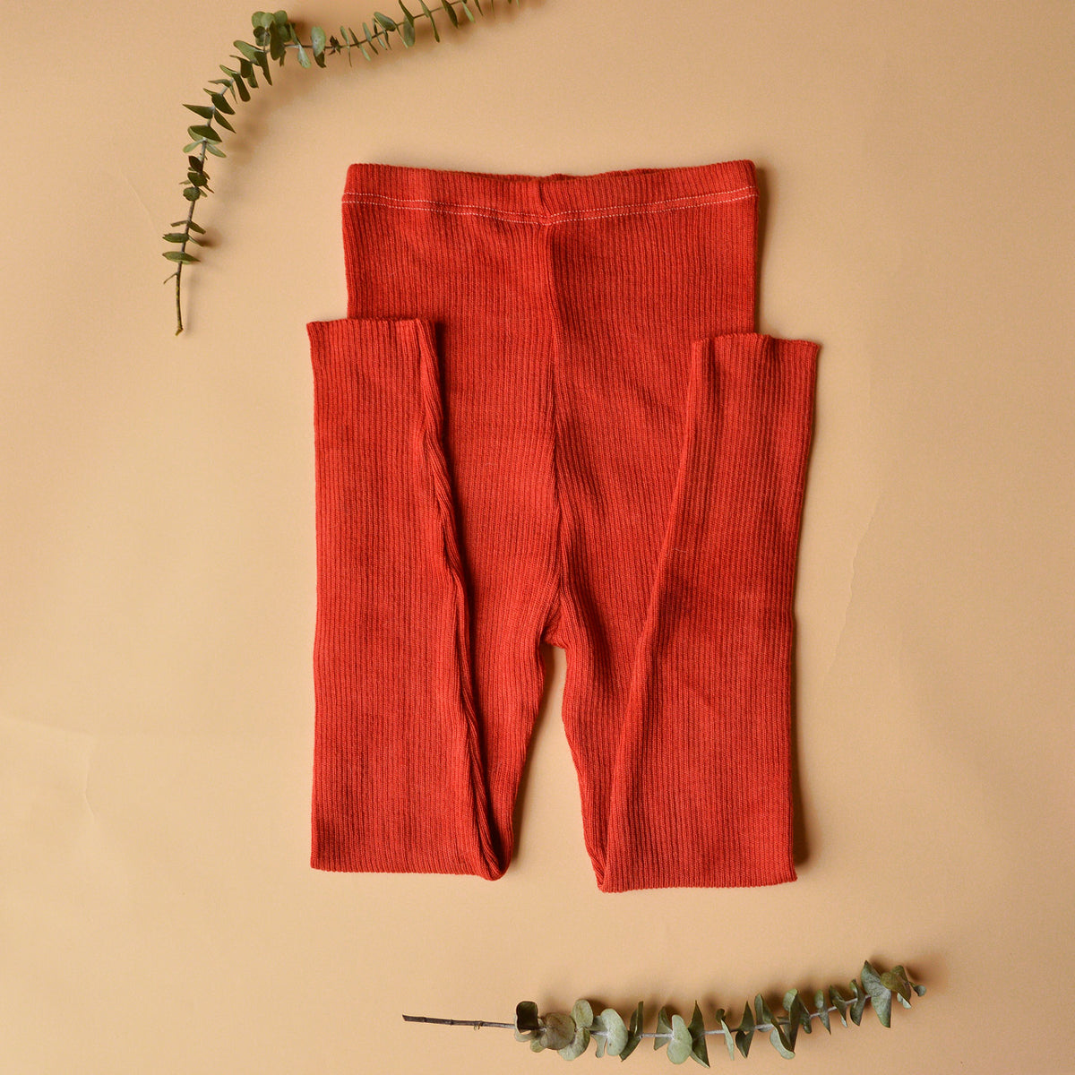 Plant Dyed  Fine Knitted Merino Rib 3/4 Length Leggings (Women 8-12) *Returning 2026